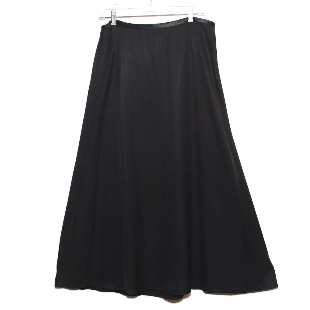 Vintage Maggie Lawrence Black A-Line Maxi Skirt Size Large Made in USA